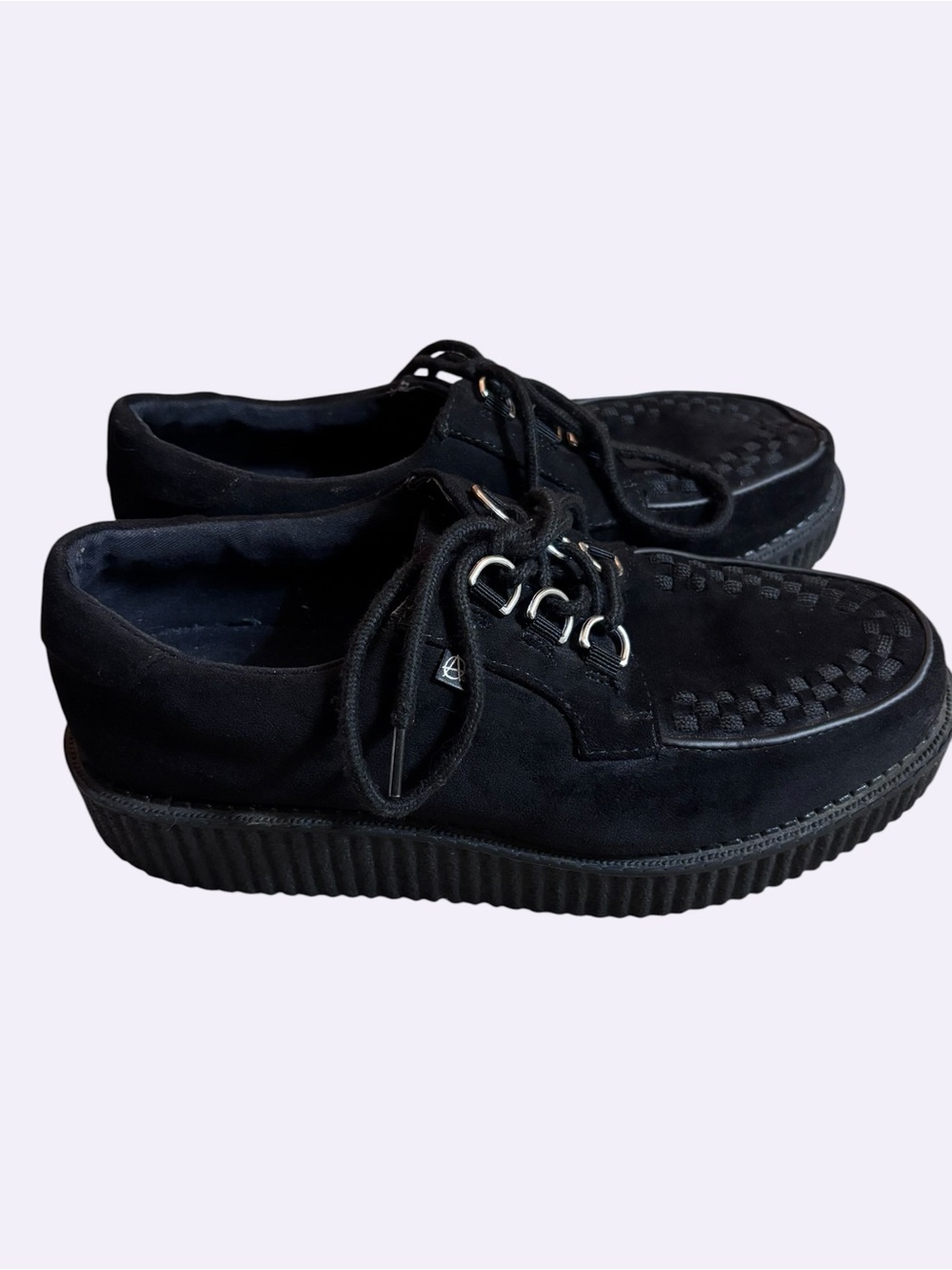 TUK Black Faux Suede Anarchic Creeper